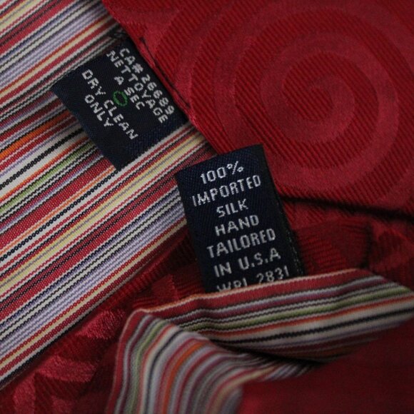 TED BAKER LONDON Tie 100% Silk - Bright Red Swirl - Picture 4 of 5